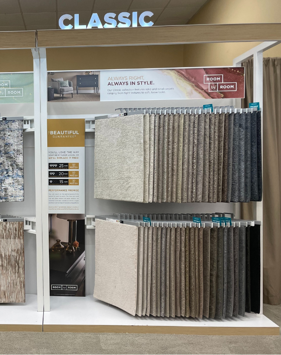 Carpet showroom displays
